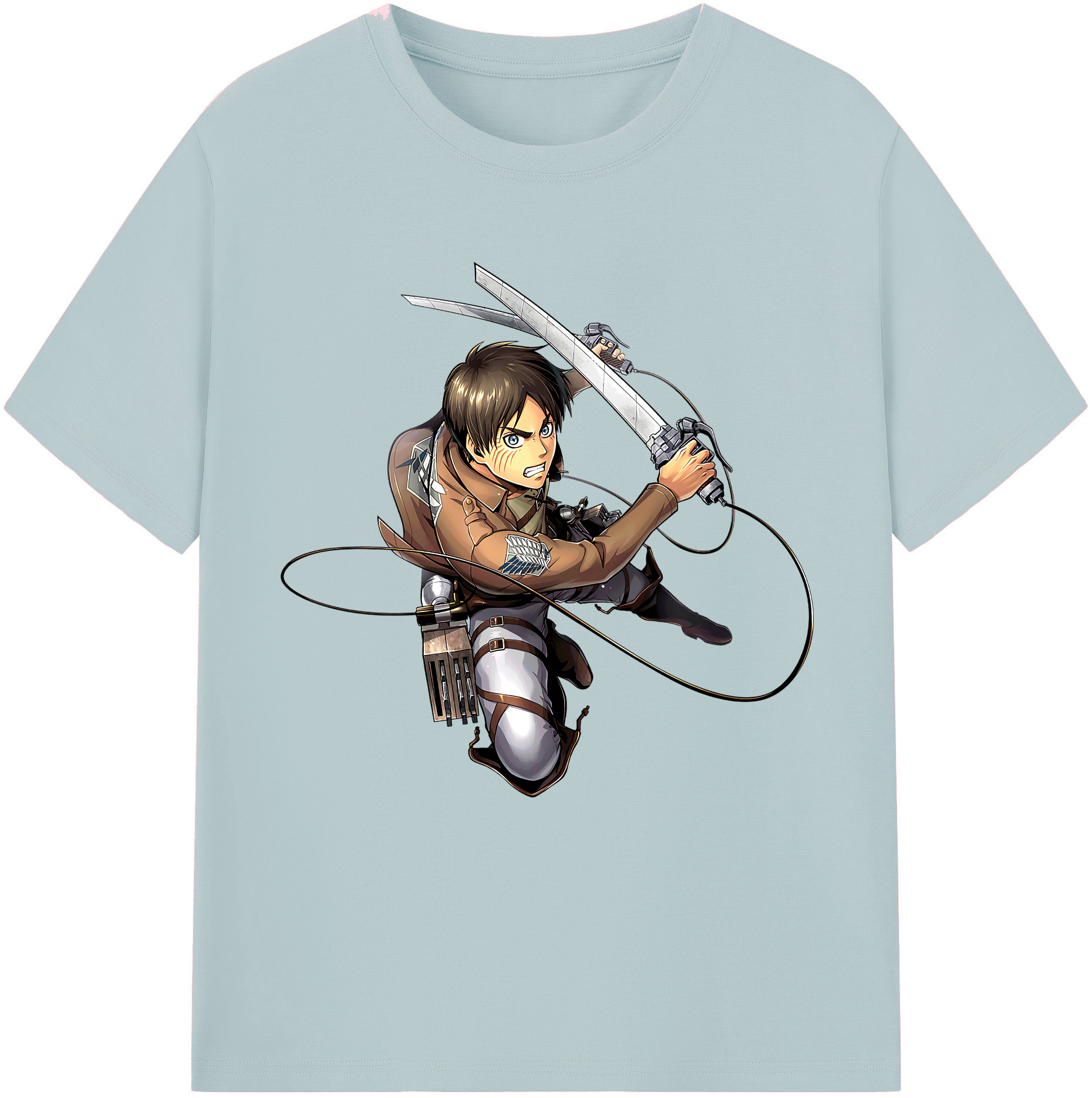 （画像用） 進撃の巨人 エレン･イェーガー Attack on Titan Eren Jäger 綿100％半袖Tシャツ（フロントプリント）